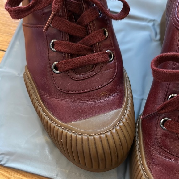 Prada Burgundy Women's Sneakers - Picture 6 of 16